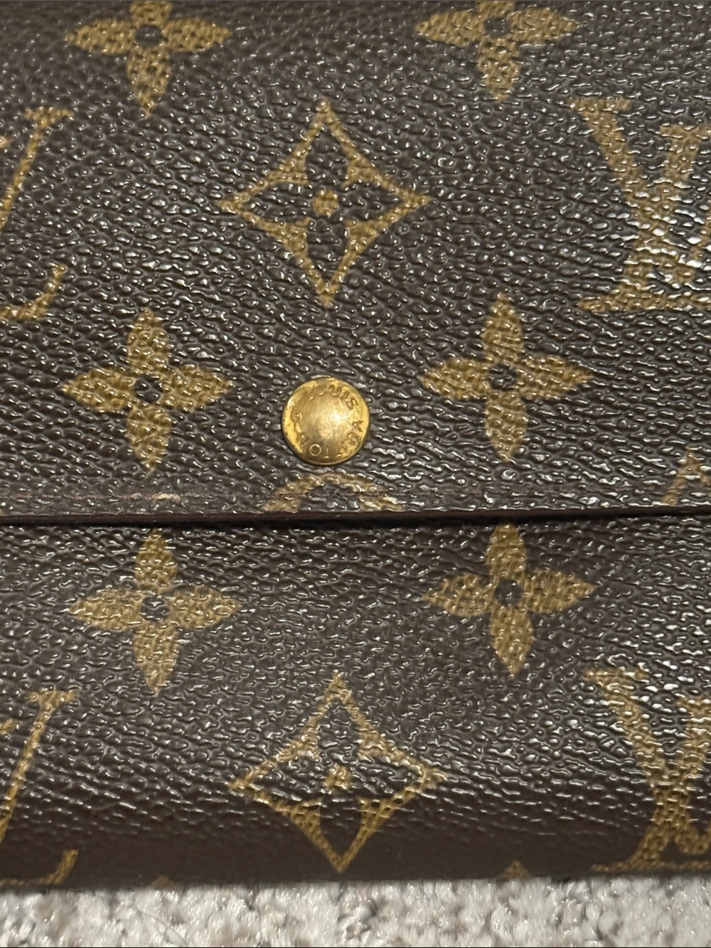 Authentic Louis Vuitton Monogram Canvas Continental Wallet in Brown and Gold - Picture 3 of 15
